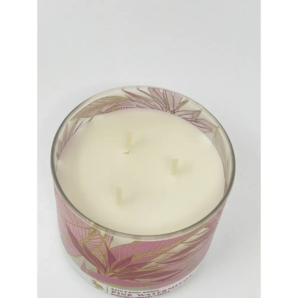 Bath & Body Works 3 Wick Scented Candle PINK WATERMELON 14.5 oz